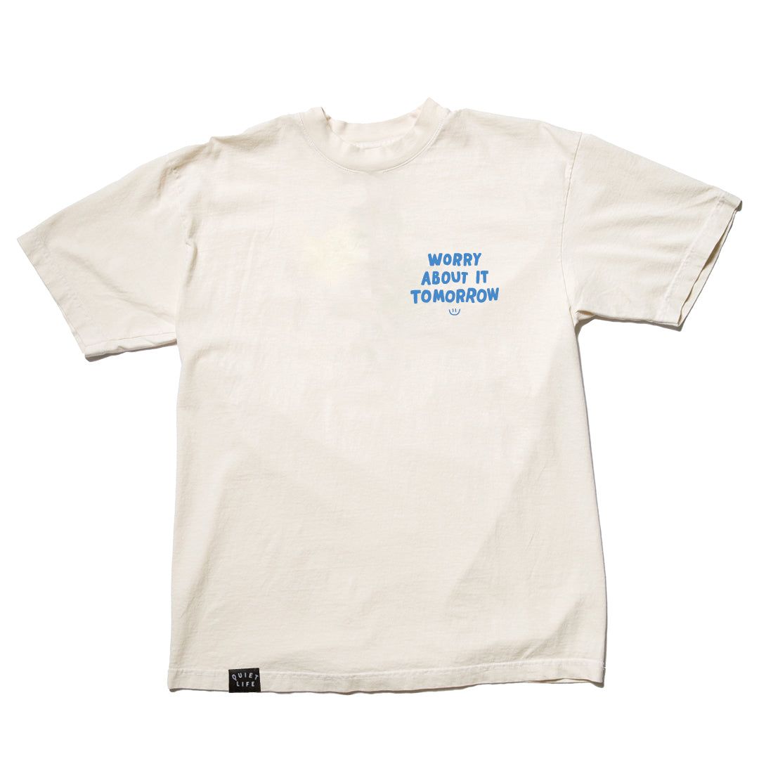 The Quiet Life Worry About it Tomorrow Embroidered Made In Usa Cream S/s Shirt