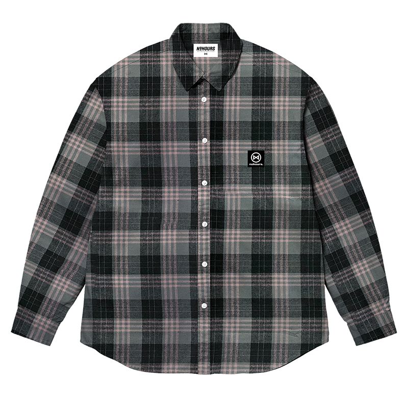 No Hours Last Call Black/Grey/Pink Flannel L/s Shirt