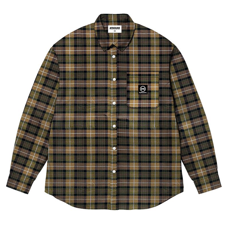 No Hours Timber Olive/Brown Flannel L/s Shirt