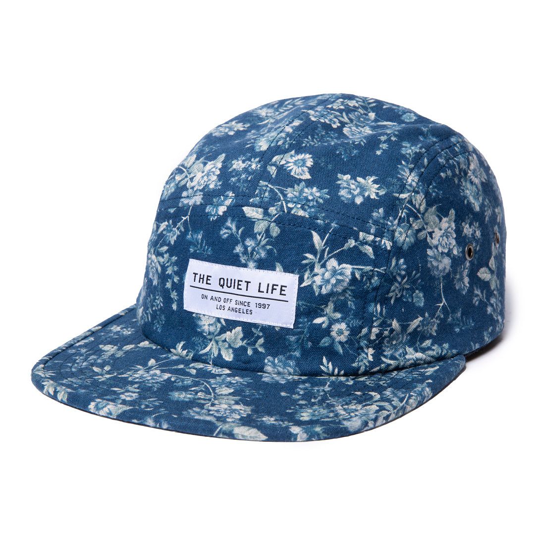 The Quiet Life Dahlia Floral Made in USA Navy Black 5 Panel Camper Hat