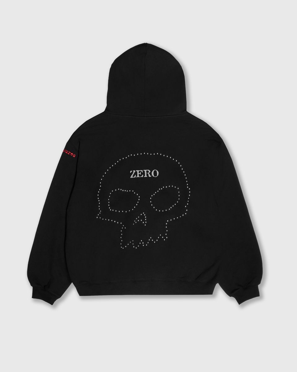 Pleasures X Zero Studded Black Hooded Sweatshirt