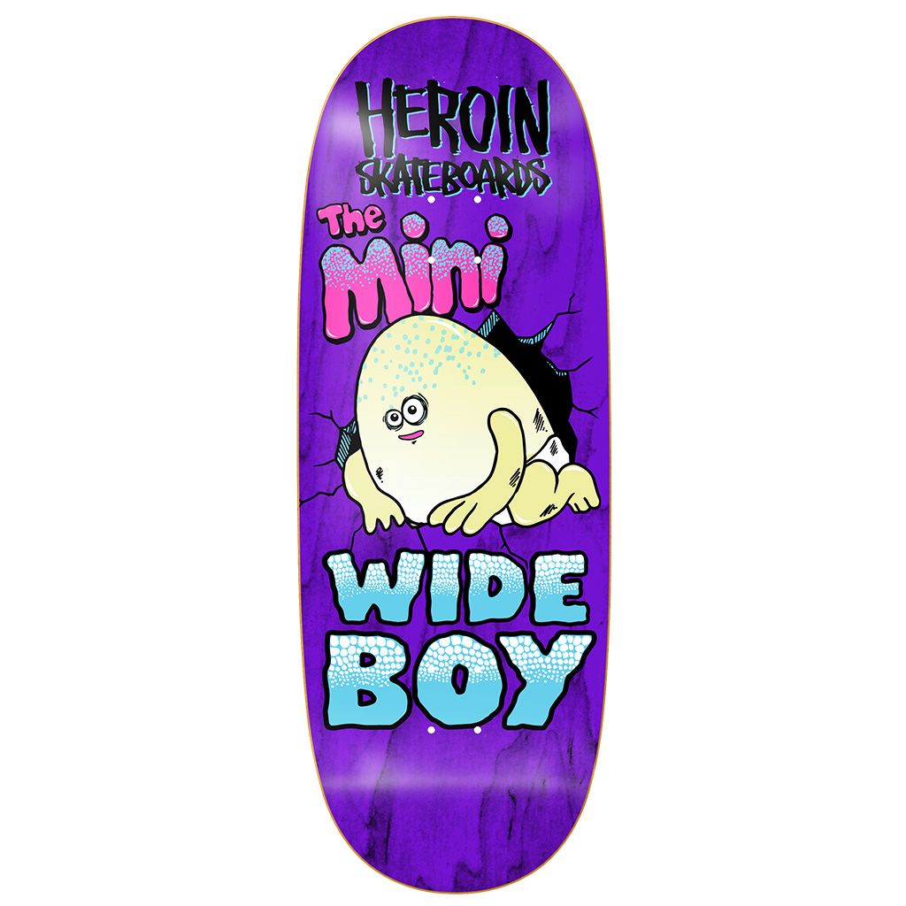 Heroin Mini Wide Boy 10.5" Assorted Stain Egg Shaped Skateboard Deck