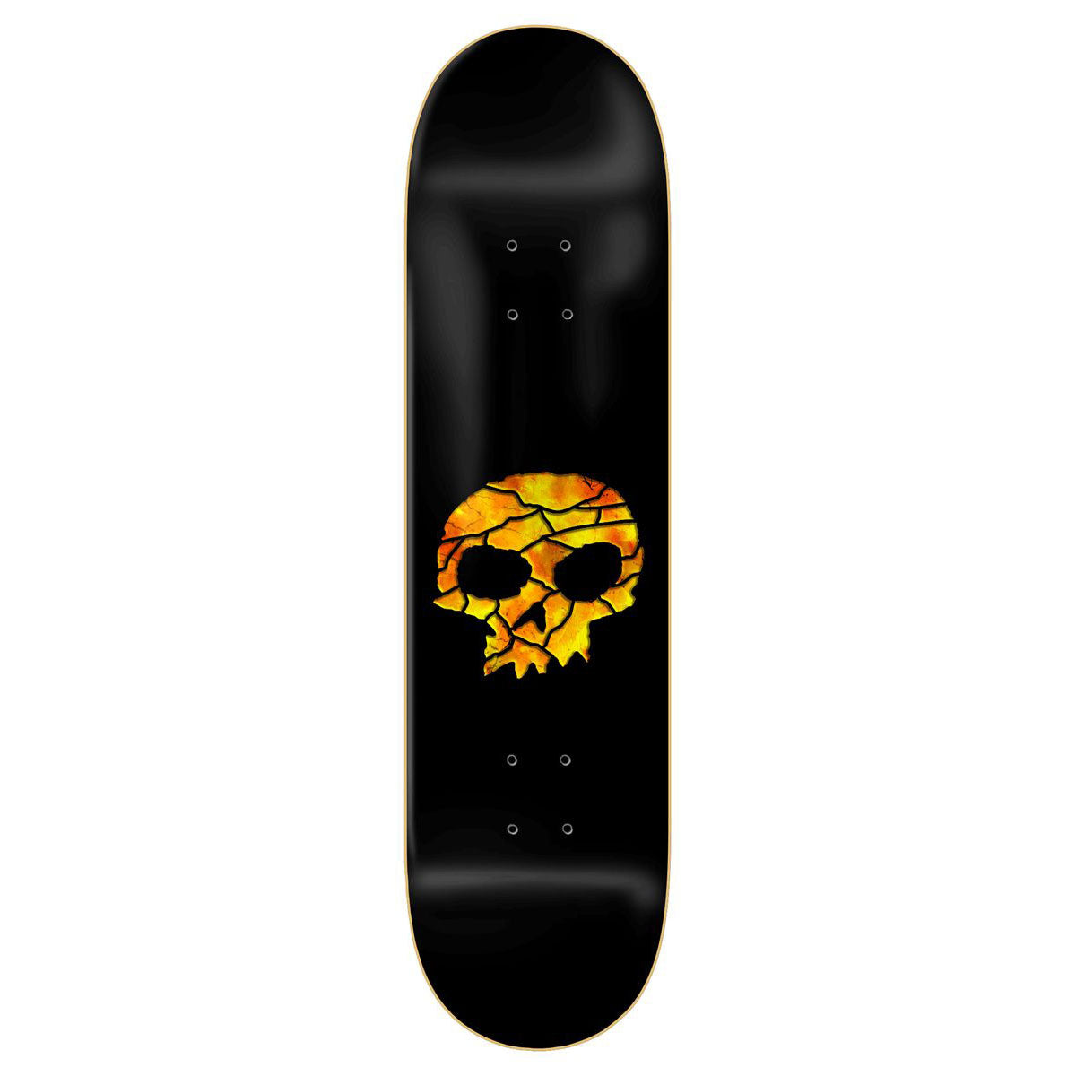 Zero Stained Glass Single Skull Yellow 8.25" Skateboard Deck