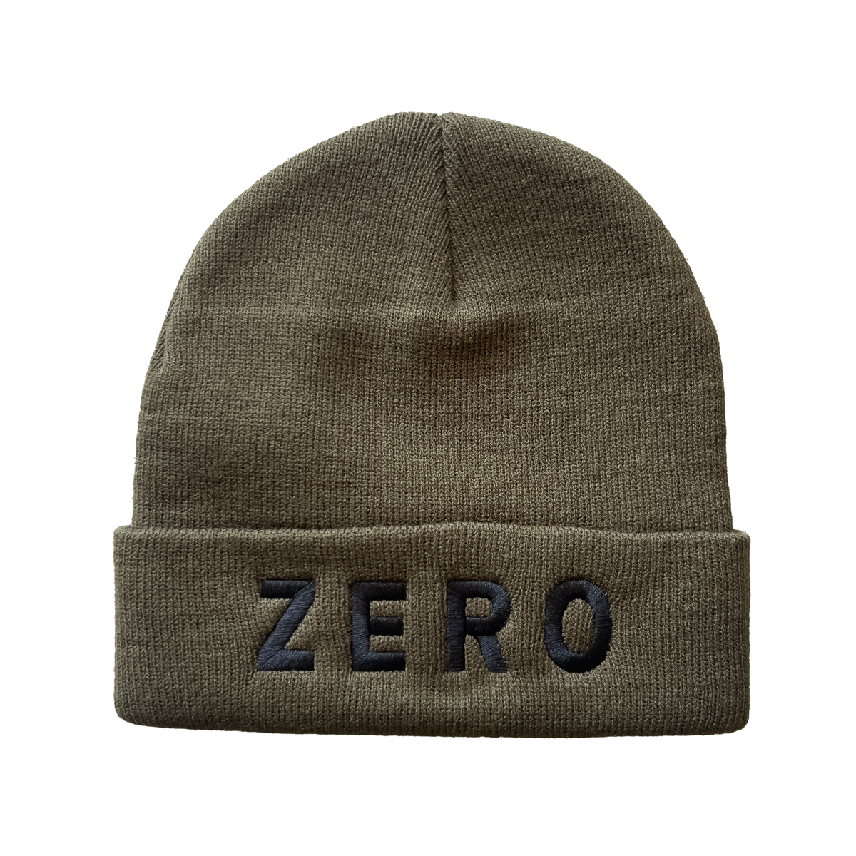 Zero Army Embroidered Olive Beanie