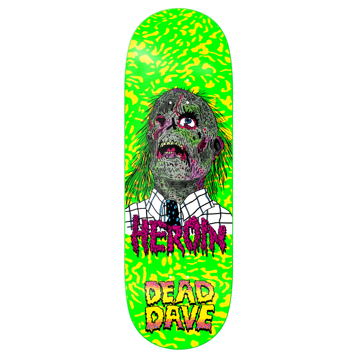 Heroin Dead Dave Dead Head 10.0" Full Dip Green Skateboard Deck