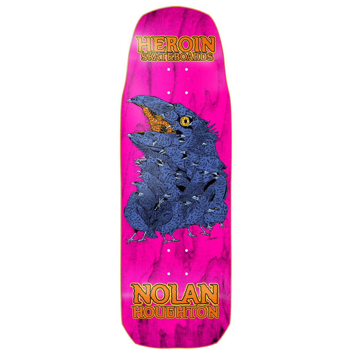 Heroin Nolan Houghton Crow 9.9" Assorted Stain Shaped Skateboard Deck