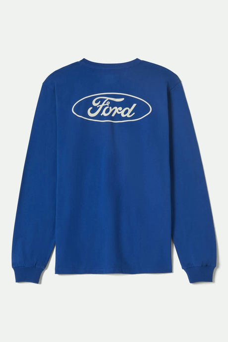Brixton Ford Built Tough Ford Blue Long Sleeve L/s Shirt