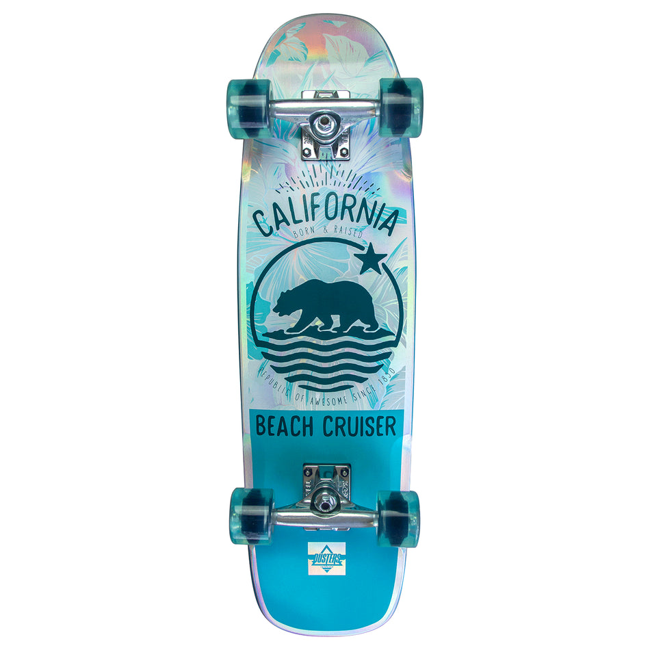 Dusters Beach Cruiser Prism 29" Teal/Hologram Cruiser Complete Skateboard