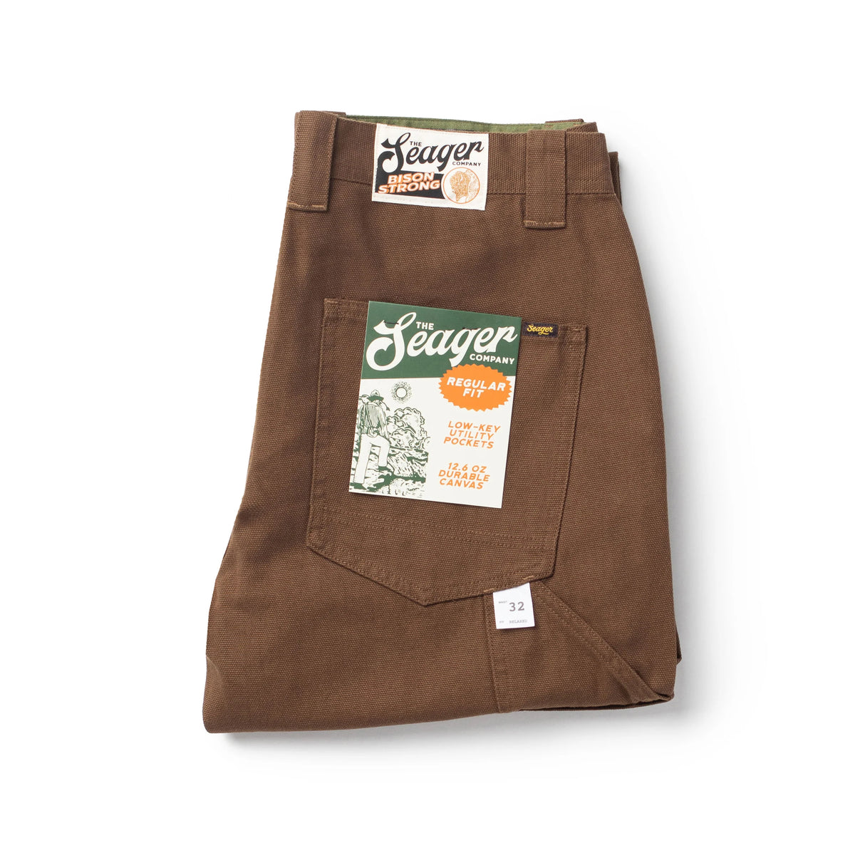 Seager Bison Canvas Tobacco Regular Fit Pants