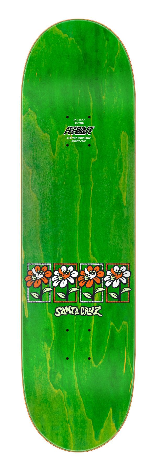 Santa Cruz Delfino Flower Frame FeelBase 8.0" Skateboard Deck