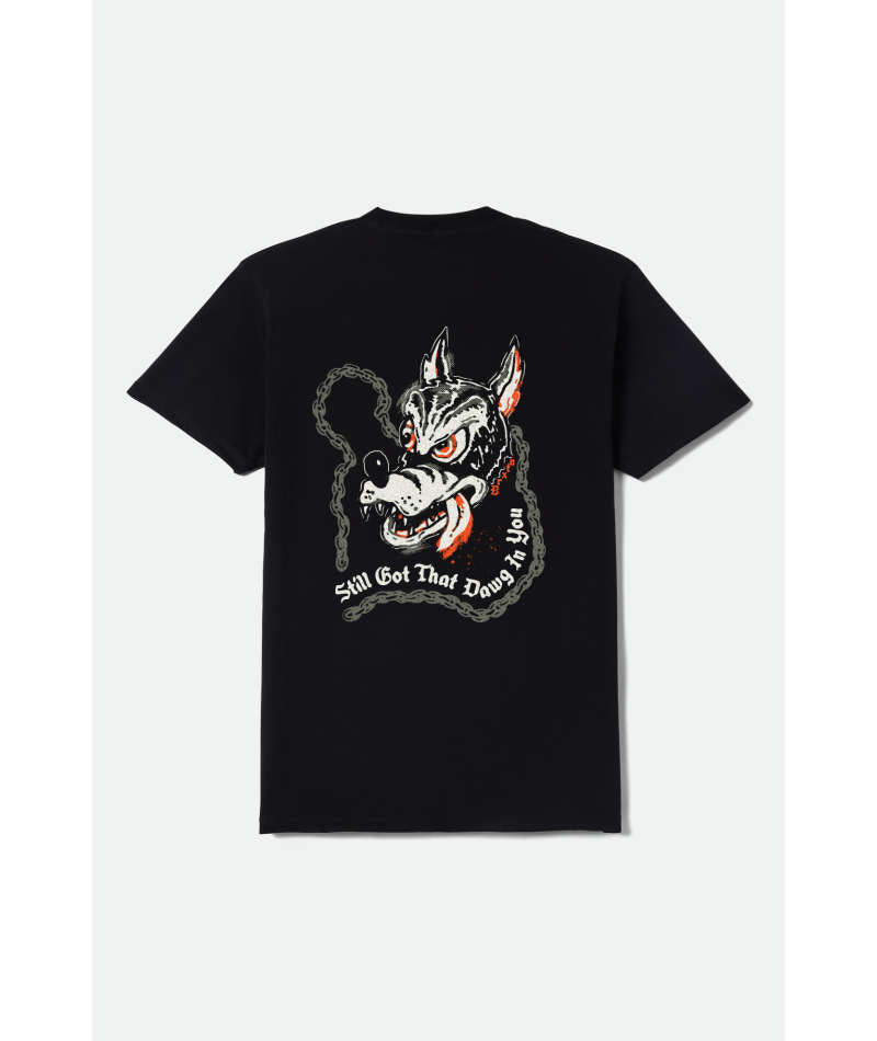 Brixton Dawg Black Worn Wash Standard S/s Shirt