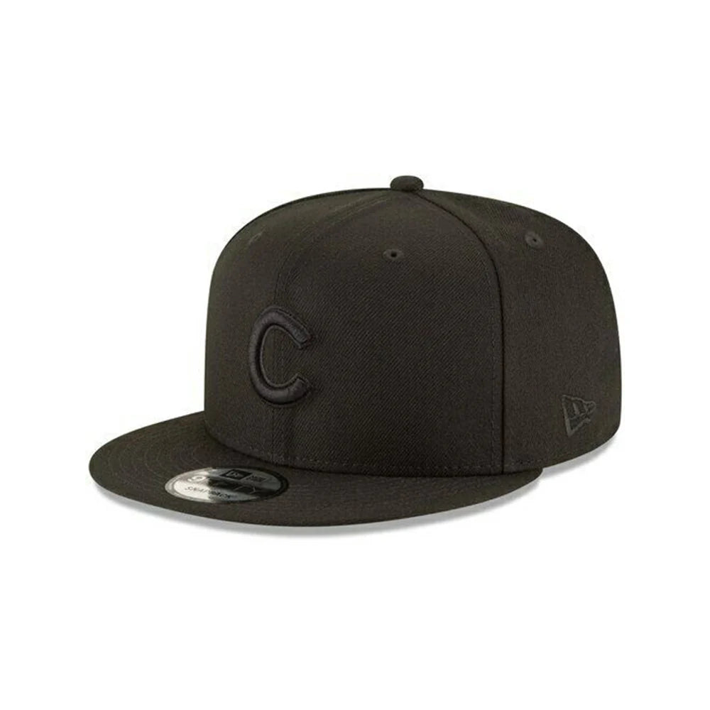 New Era Chicago Cubs Black Black 9Fifty Snapback Hat