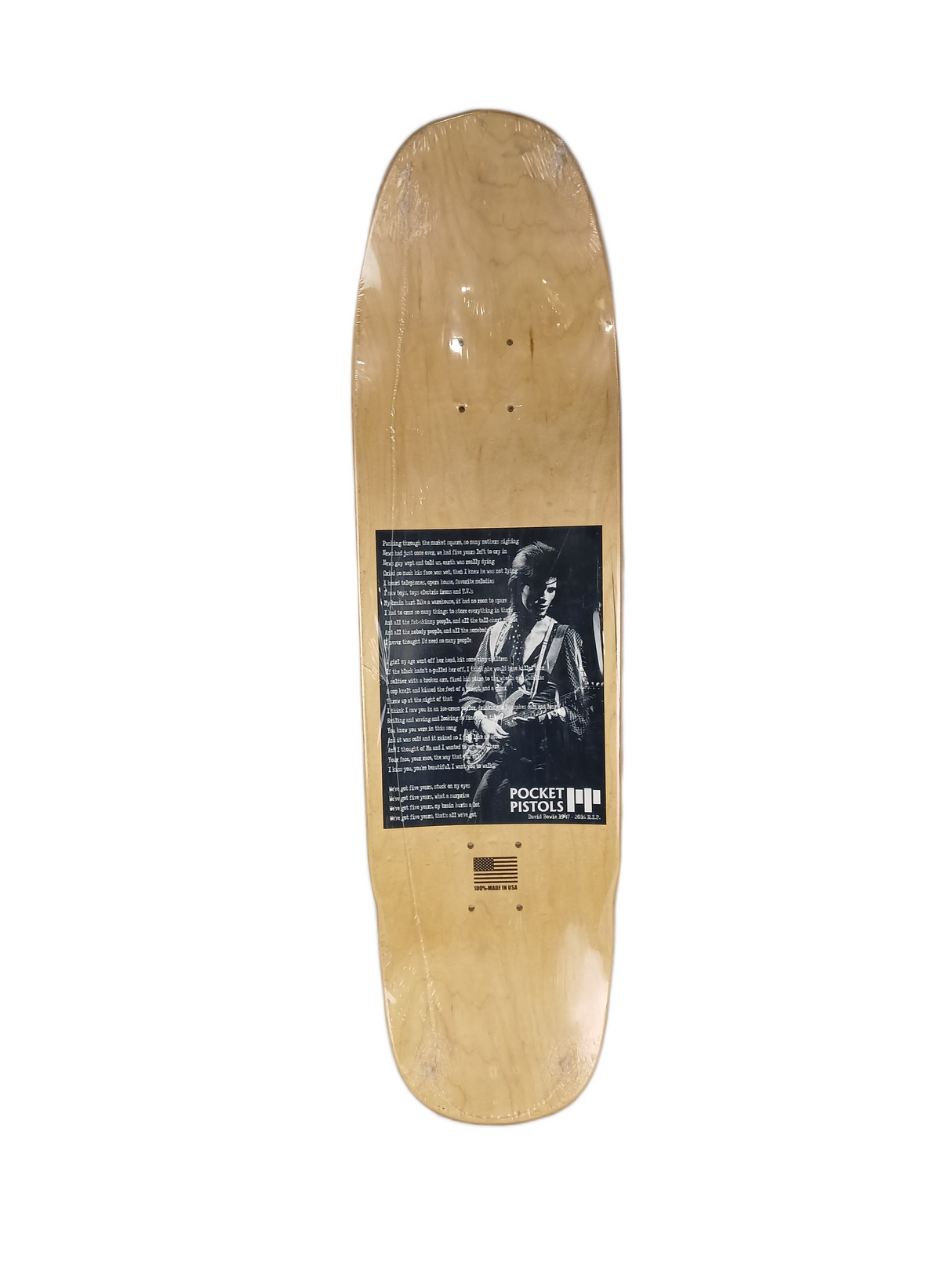 Pocket Pistols Pedro Barros Dedicated To David Bowie Graphic Natural Multi Size 8.9" Vintage NOS Shaped Deck