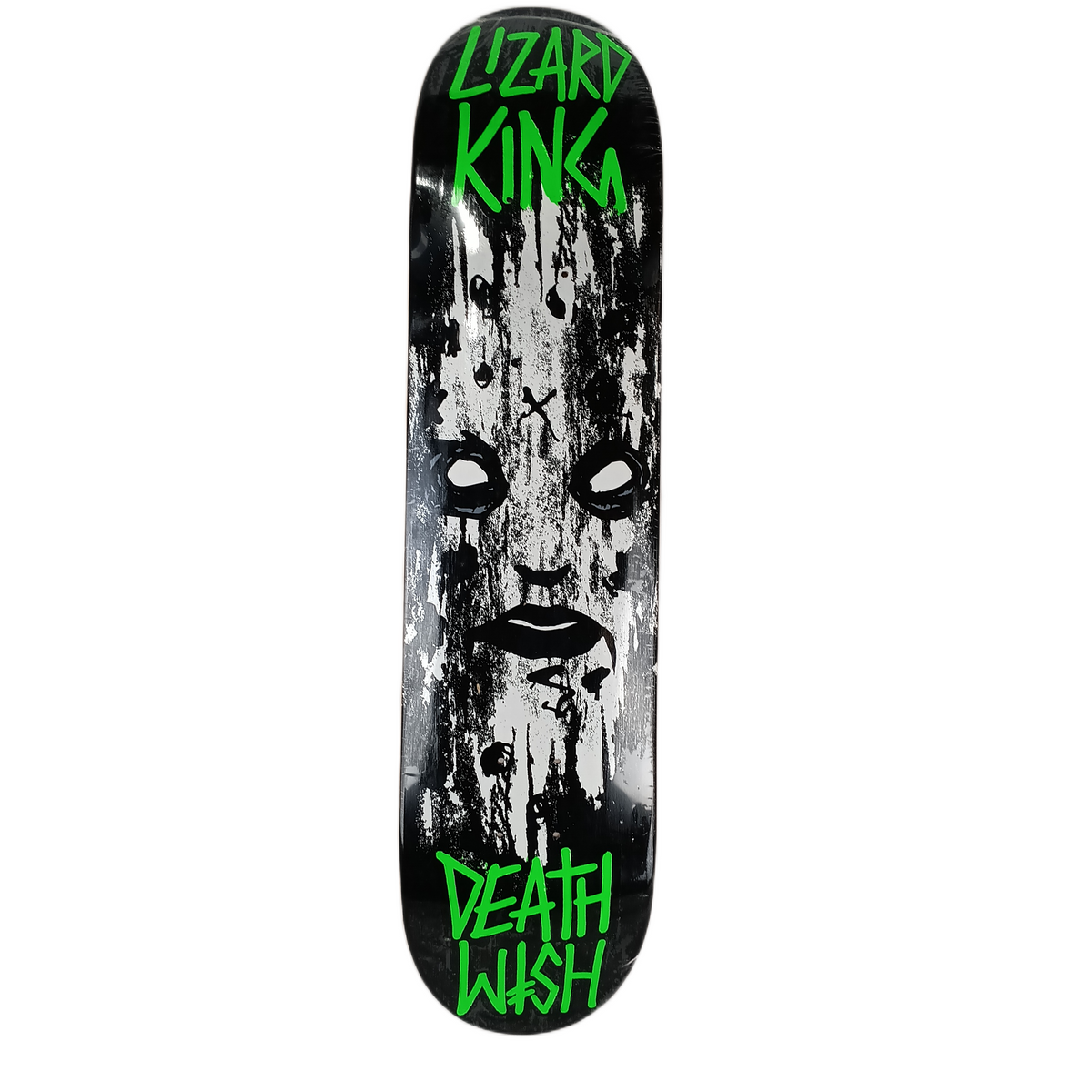 Deathwish Lizard King Sketchy Face Black White Green Orange Top