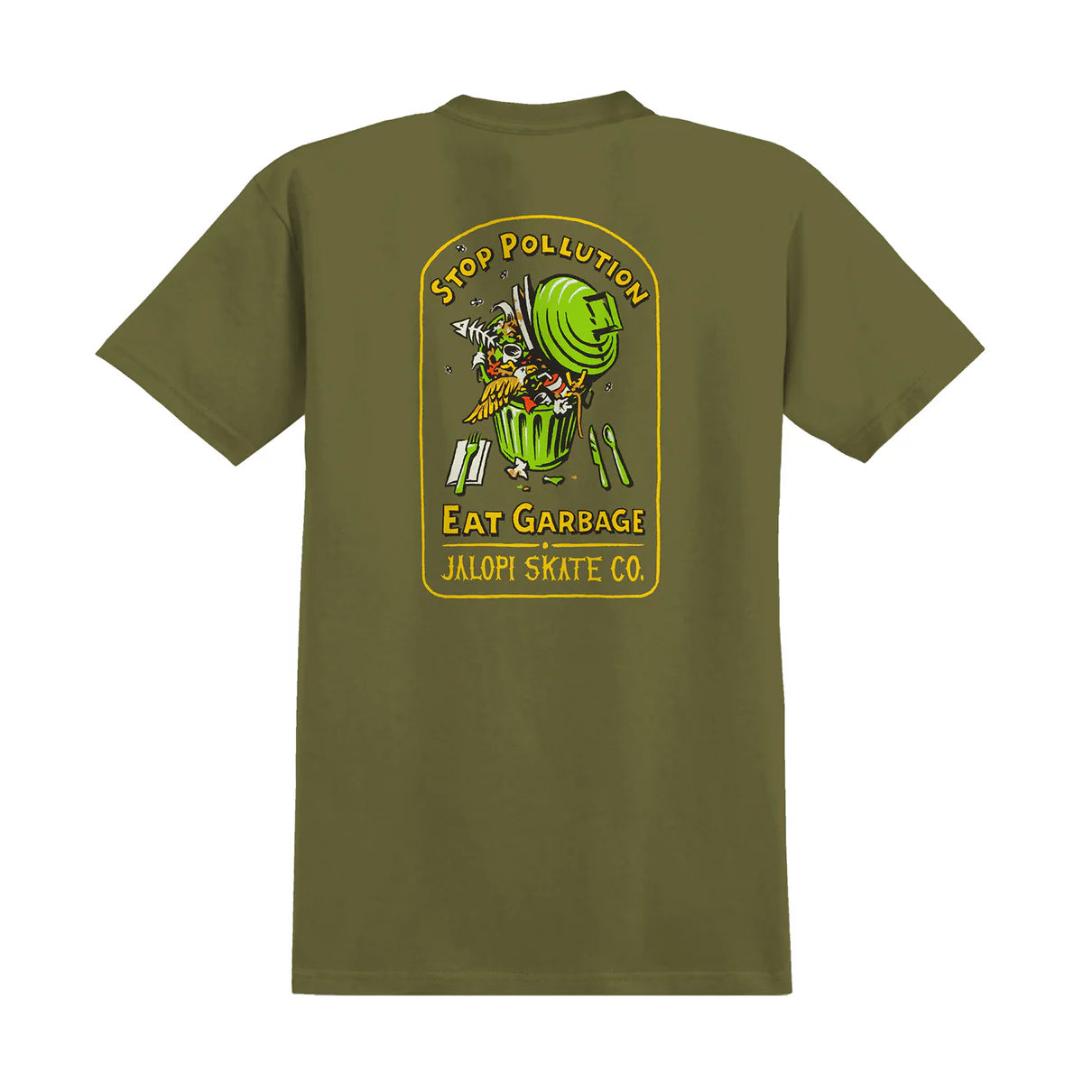 Anti-Hero Jalopi Stop Pollution Heather Army S/S Shirt