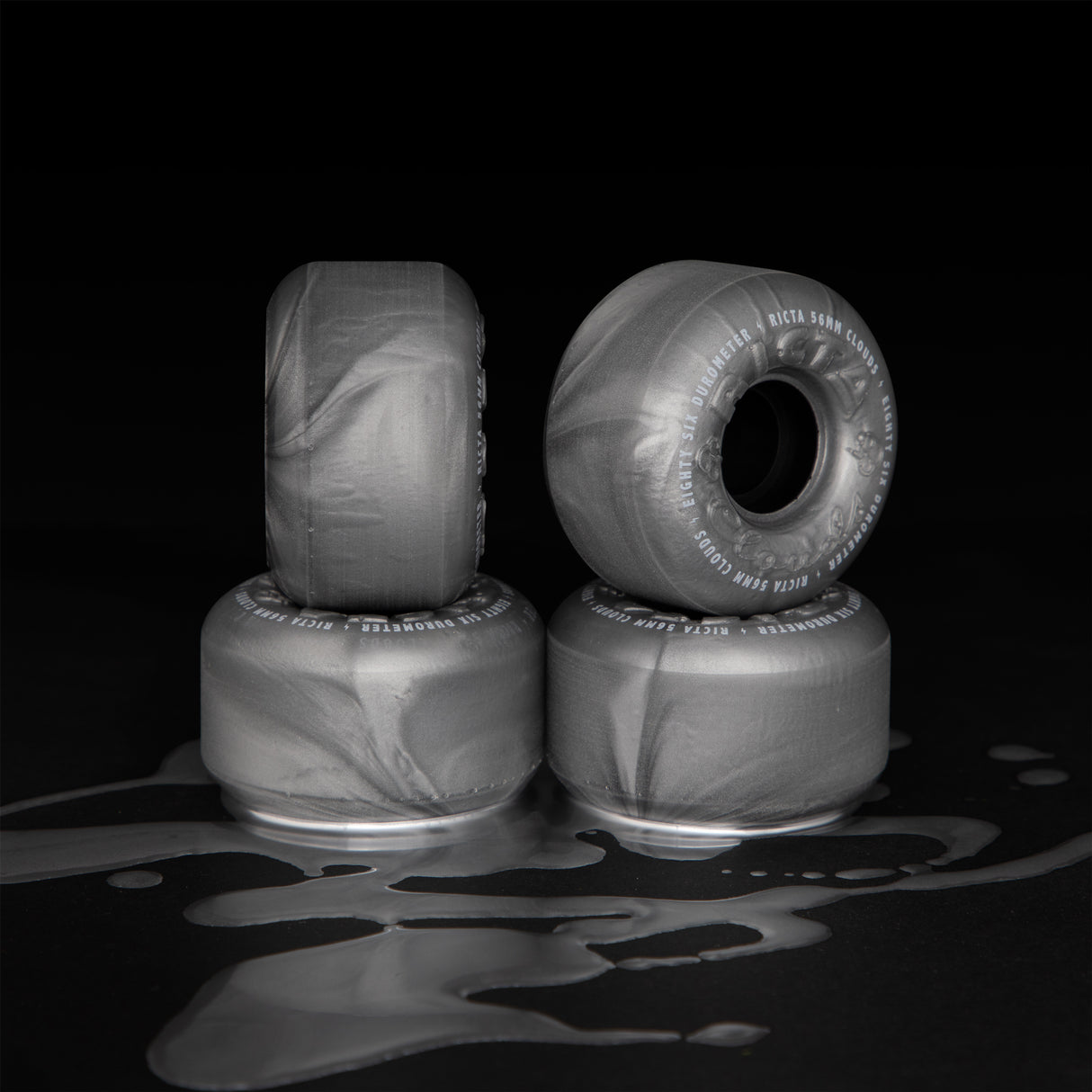 Ricta Clouds Metallic Silver 86a 56mm Cruiser Skateboard Wheels