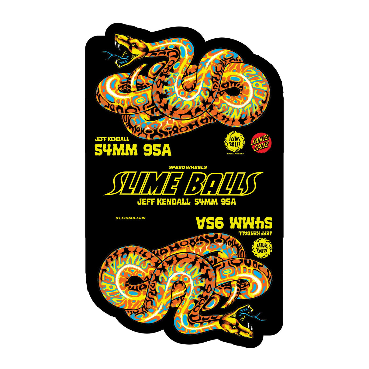 Slime Balls Jeff Kendall Snake Pink Hardline 95a 54mm Skateboard Wheels