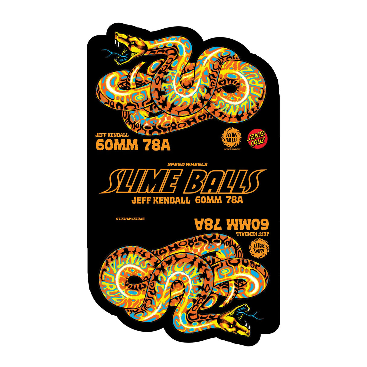 Slime Balls Jeff Kendall Snake OG Slime Yellow 78a 60mm Cruiser Skateboard Wheels