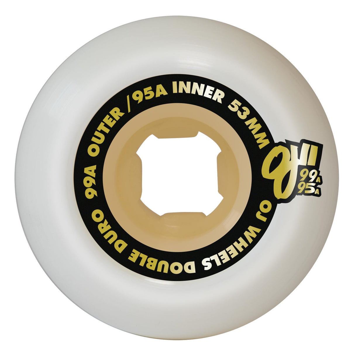 OJ Doube Duro White Gum Hardline 99a/95a 53mm Wheels