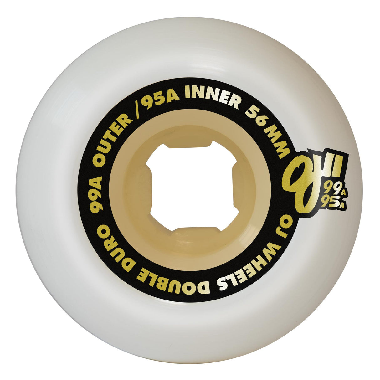 OJ Doube Duro White Gum Chubbies 99a/95a 56mm Wheels