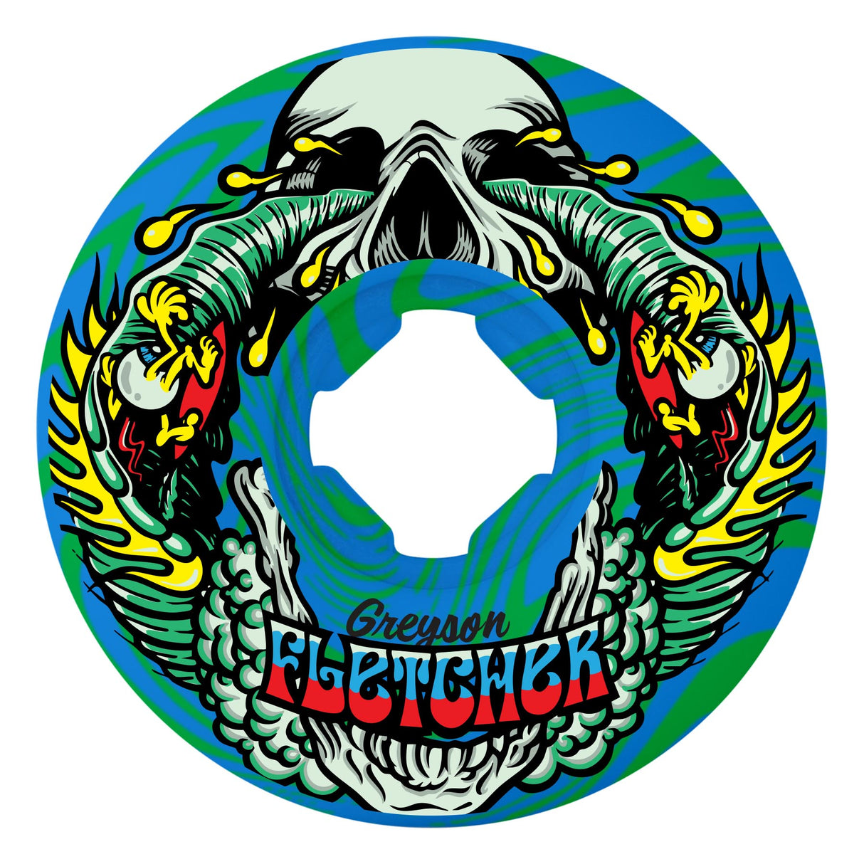 Slime Balls Greyson Fletcher Guest Vomit Mini Green Blue Swirl 99a 56mm Skateboard Wheels