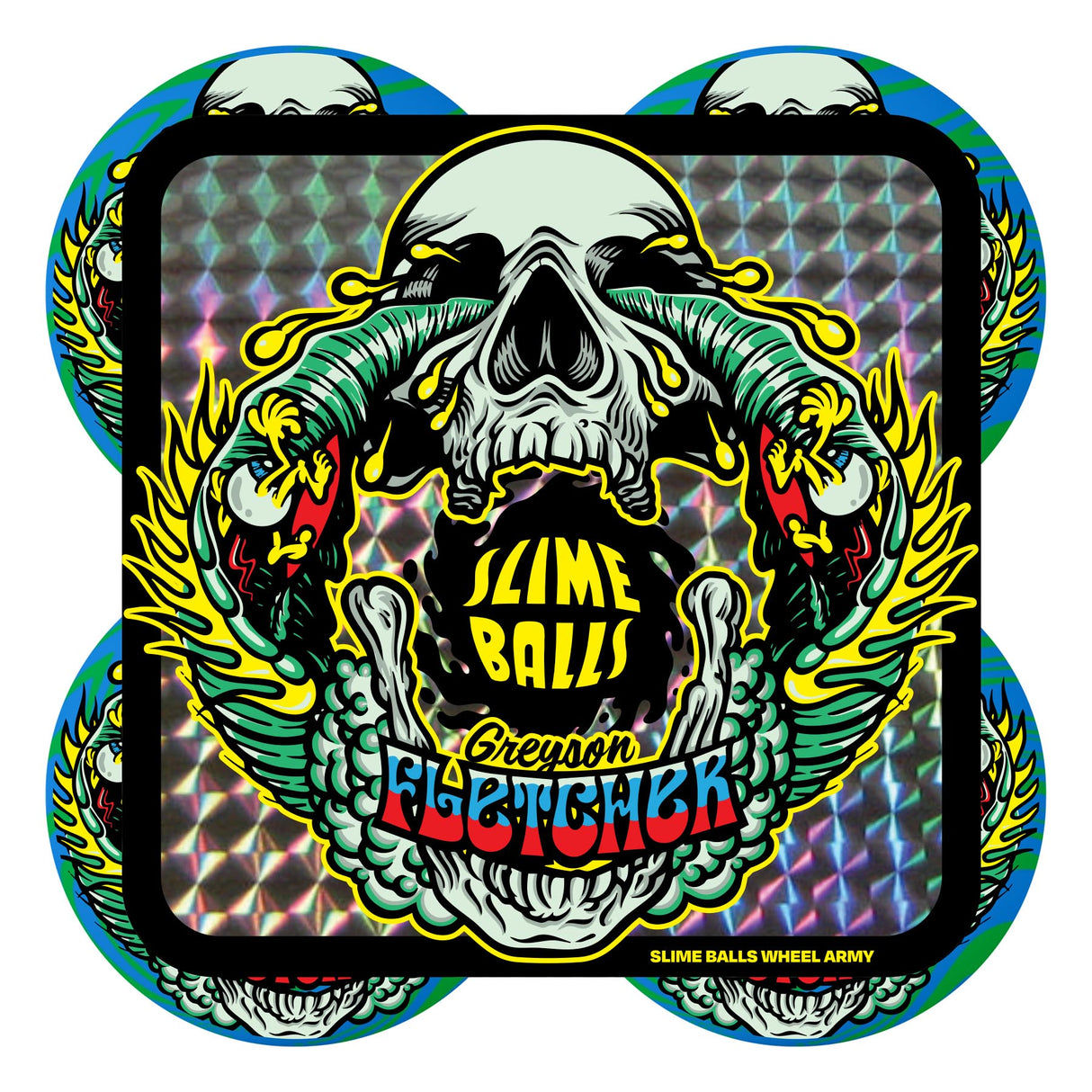 Slime Balls Greyson Fletcher Guest Vomit Mini Green Blue Swirl 99a 56mm Skateboard Wheels