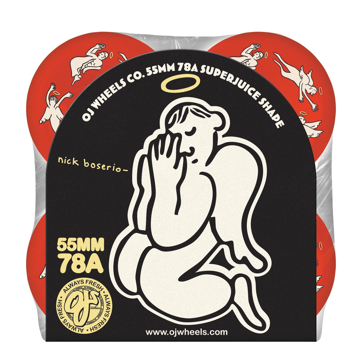 OJ Nick Boserio Holy Angels Mini Super Juice Red 78a 55mm Skateboard Wheels