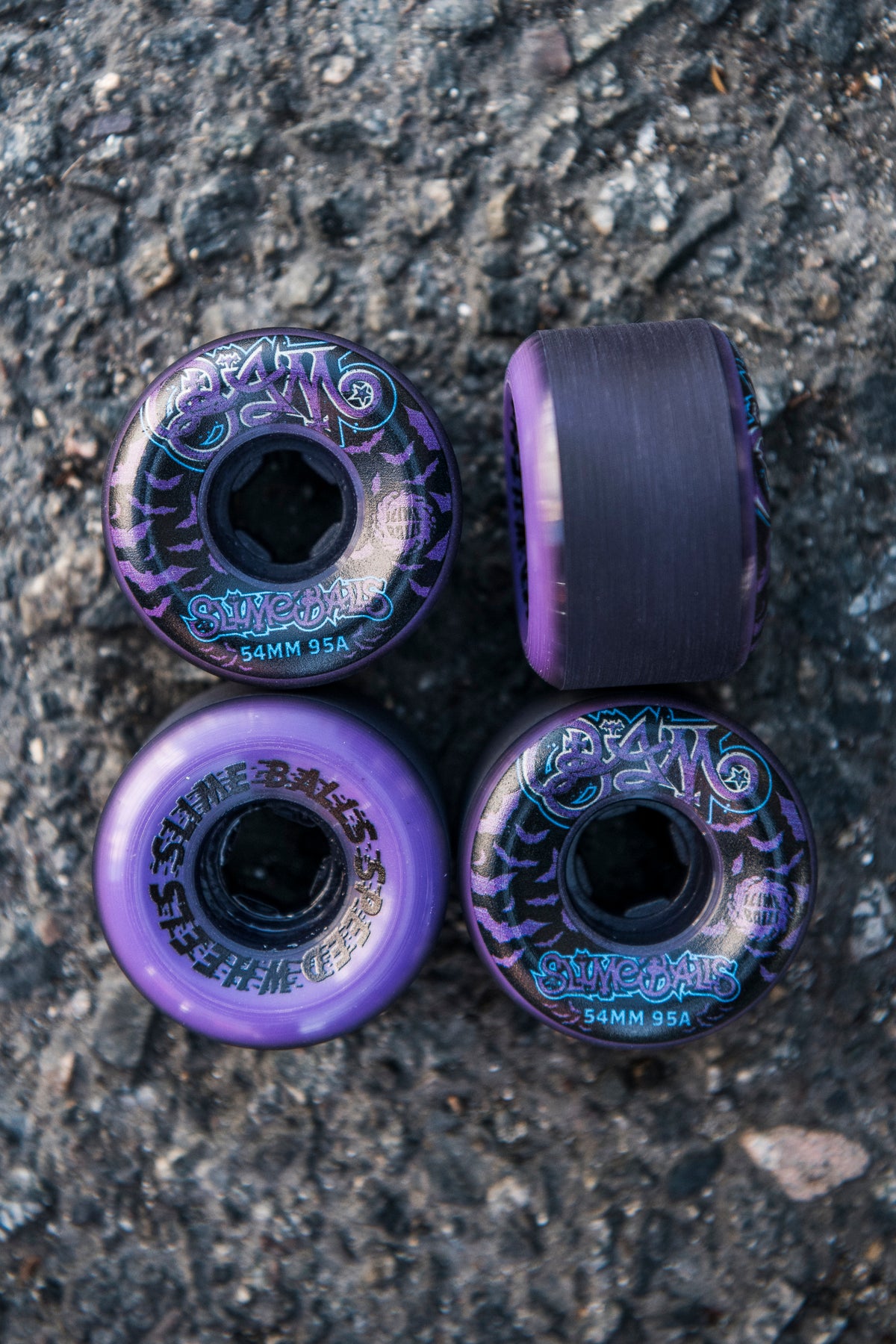 Slime Balls 54mm Bam Margera Guest Purple Hardline 95a Skateboard Wheels