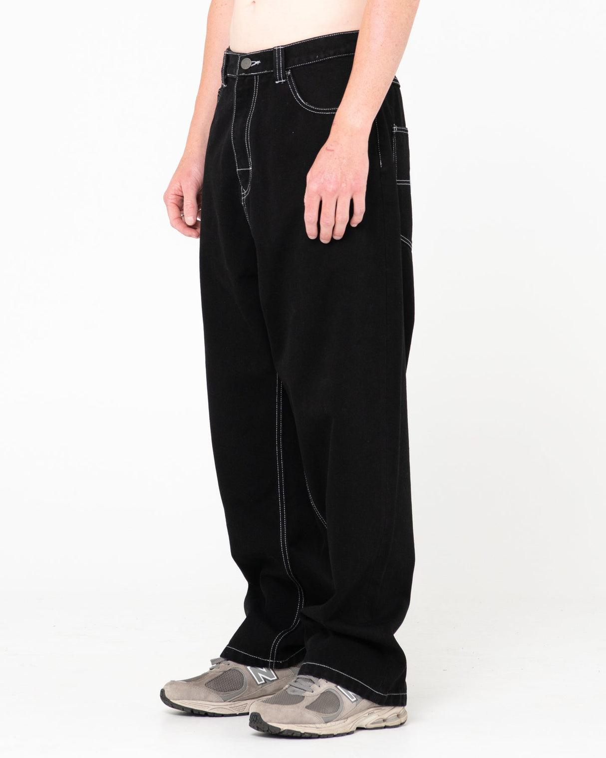 Rusty Escape Baggy Black Out Denim Jeans