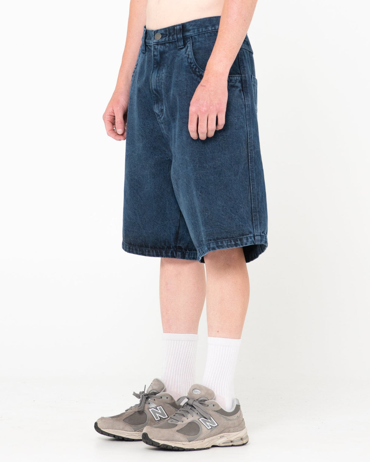 Rusty Flip Daddy Tapeless Overdyed Blue Jorts