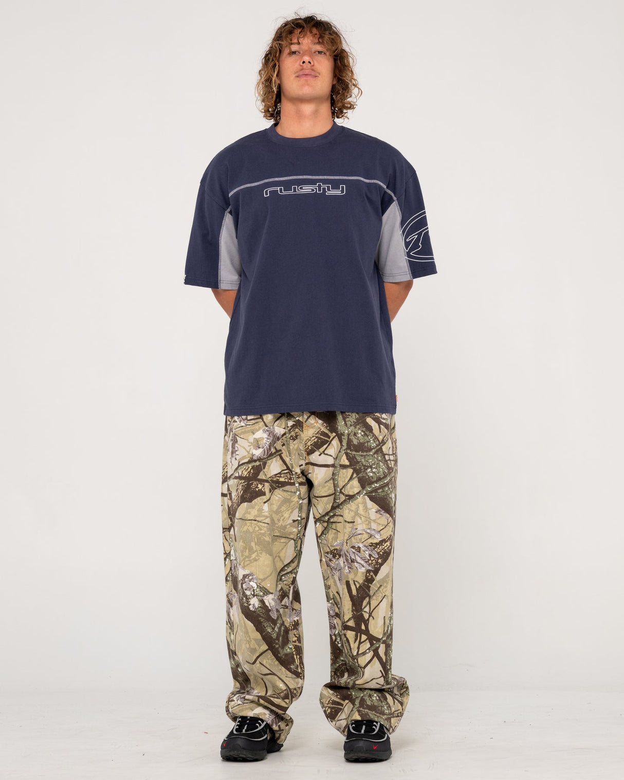 Rusty Cyberwave Dark Blue S/s Shirt