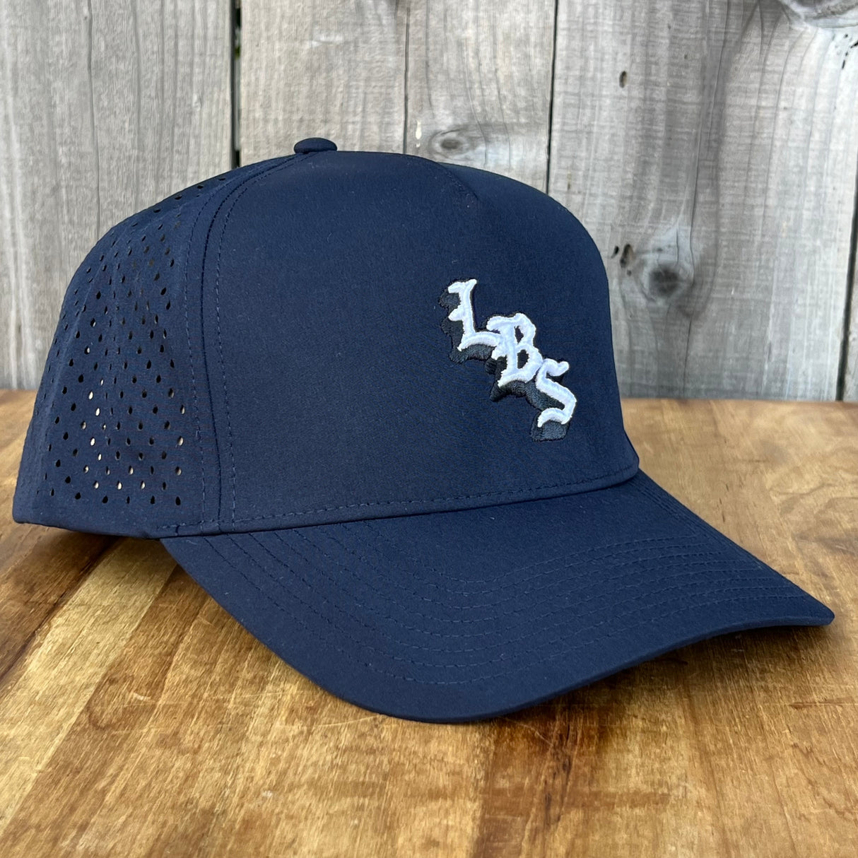 Long Beach Skate LBS Long Side Performance Water Repellent Extra Large Navy Snapback Hat