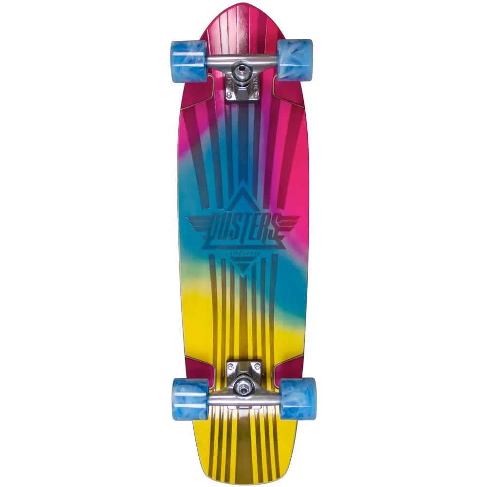 Dusters Keen Retro Fades Blue Pink Yellow 8.25" x 31" Cruiser Complete Skateboard