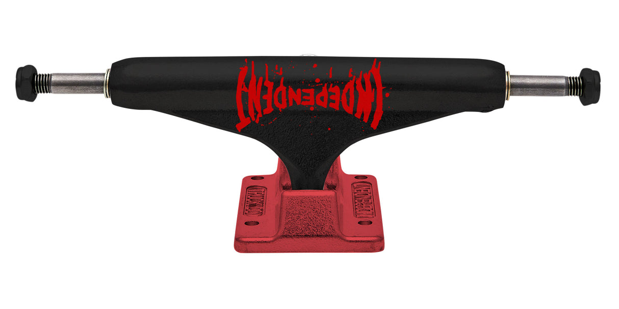 Independent Stage 11 Splatter Span Black Anodized Red Standard Trucks