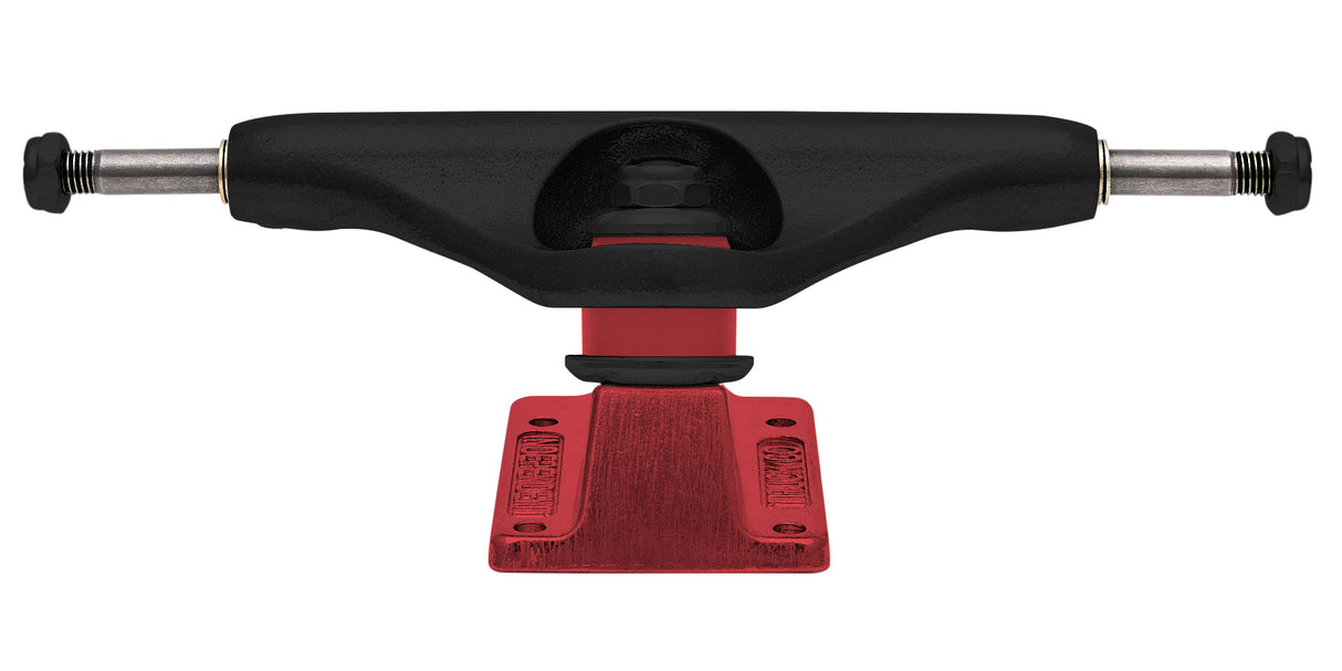 Independent Stage 11 Splatter Span Black Anodized Red Standard Trucks
