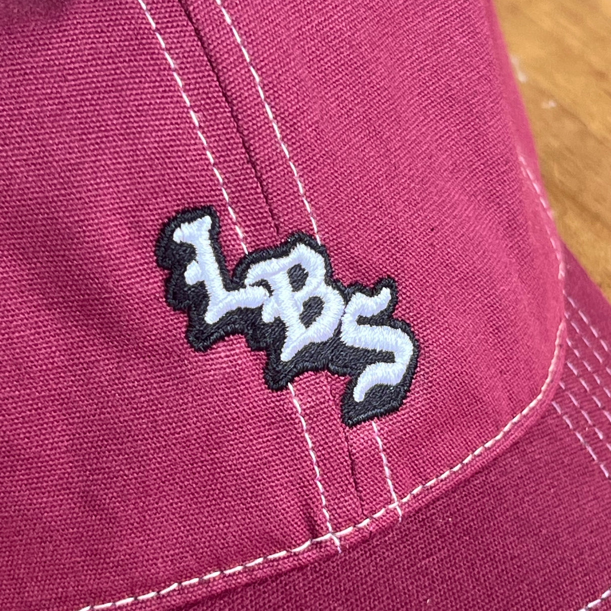 Long Beach Skate LBS Long Side Contrast Stitch Red Strapback Hat