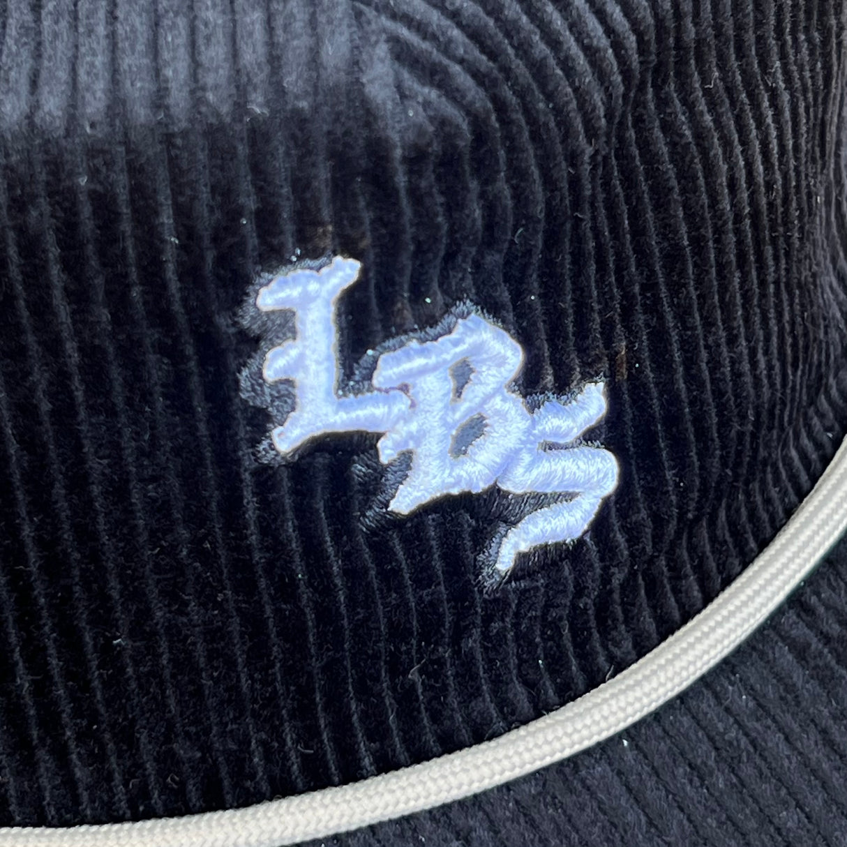 Long Beach Skate LBS Long Side Corduroy Rope Black Snapback Hat