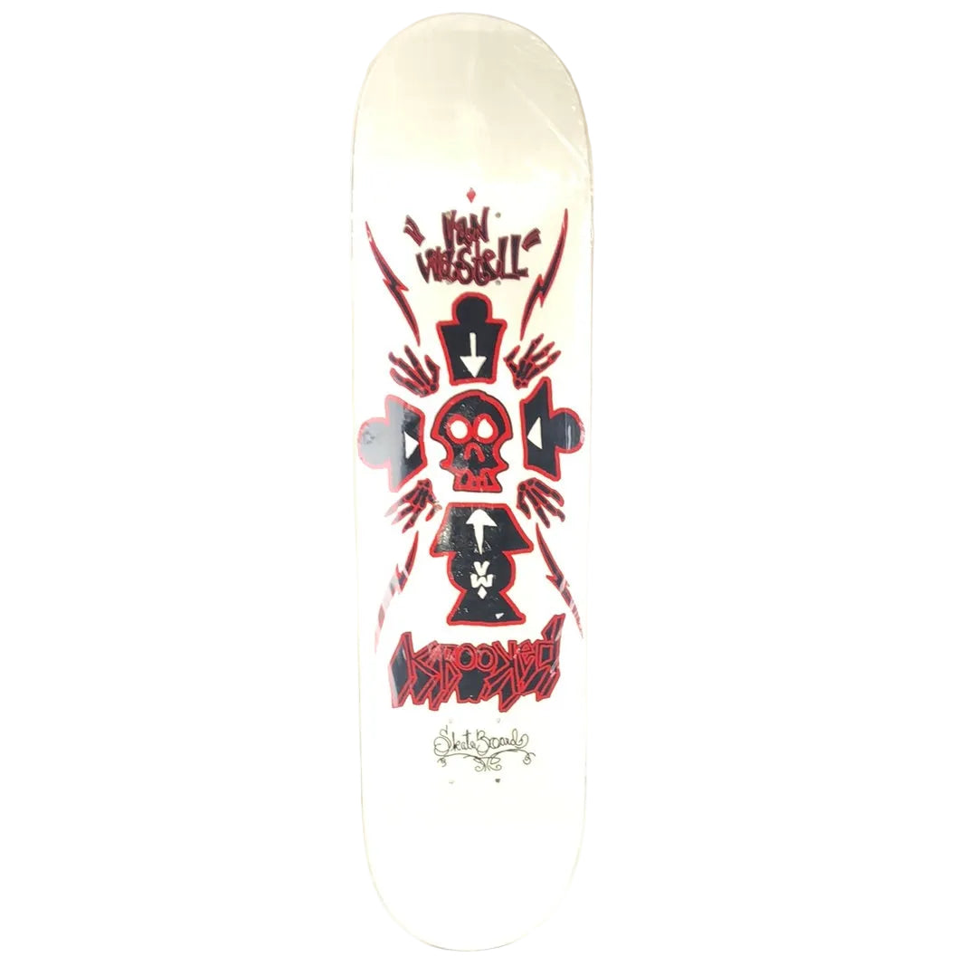 Krooked Van Wastell Van Debut Pro Model White/Red/Black Size 8.0'' Skateboard Deck