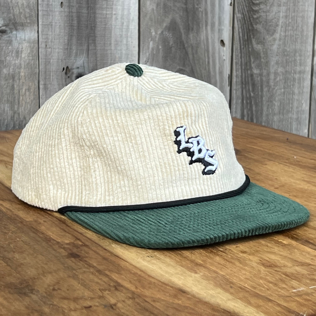 Long Beach Skate LBS Long Side Corduroy Rope Beige Green Snapback Hat
