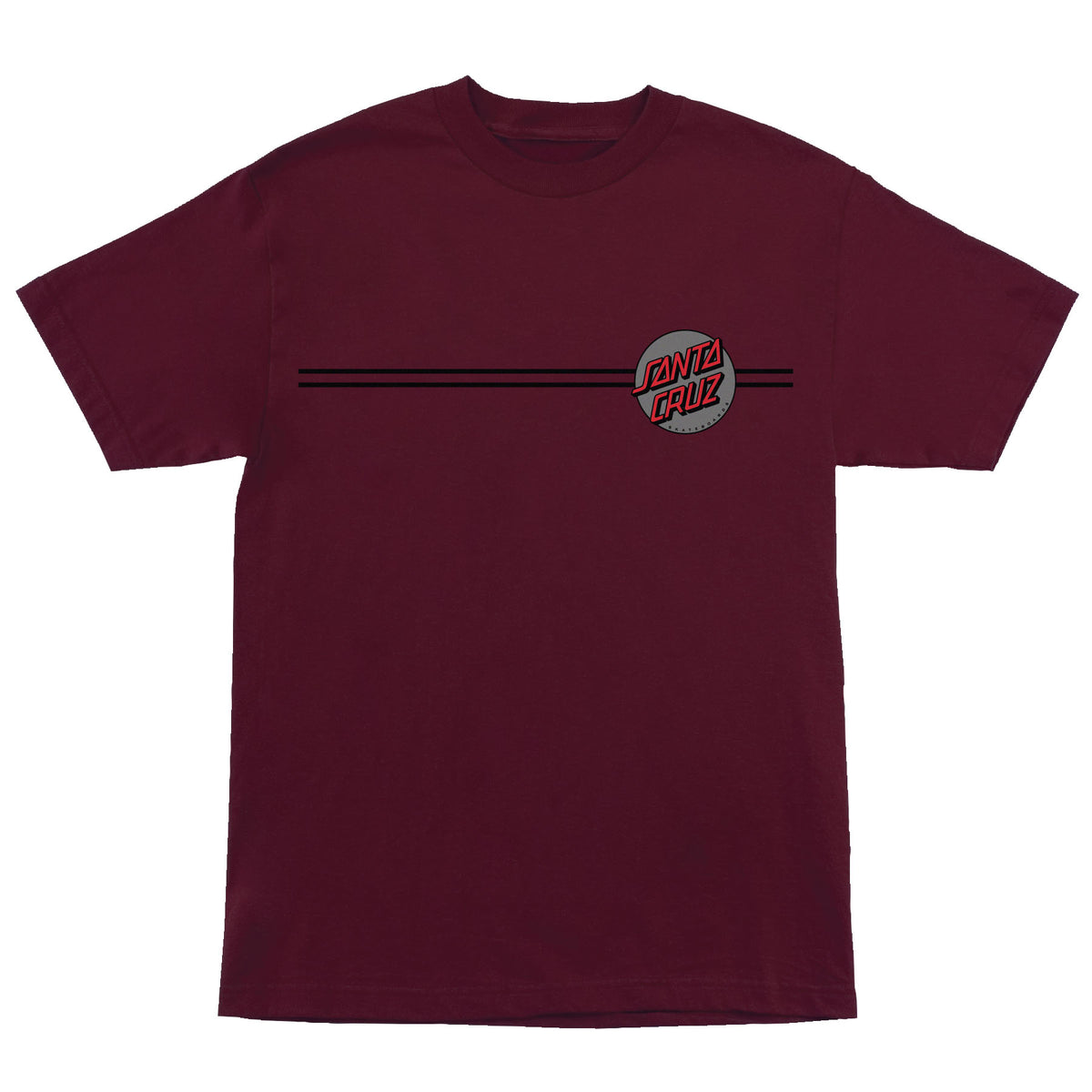 Santa Cruz Other Dot S/s Heavyweight Shirt Maroon with Grey/Red