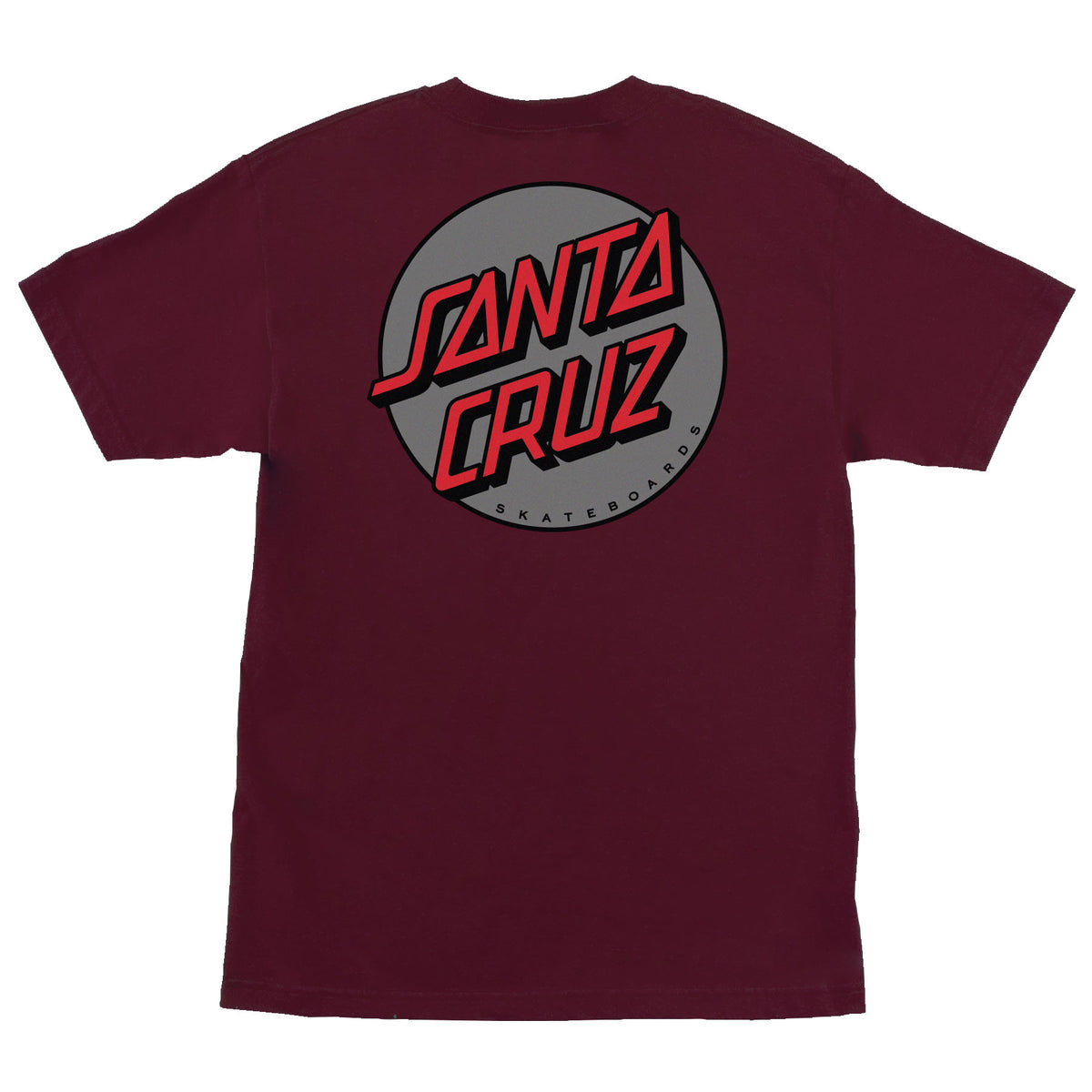 Santa Cruz Other Dot S/s Heavyweight Shirt Maroon with Grey/Red