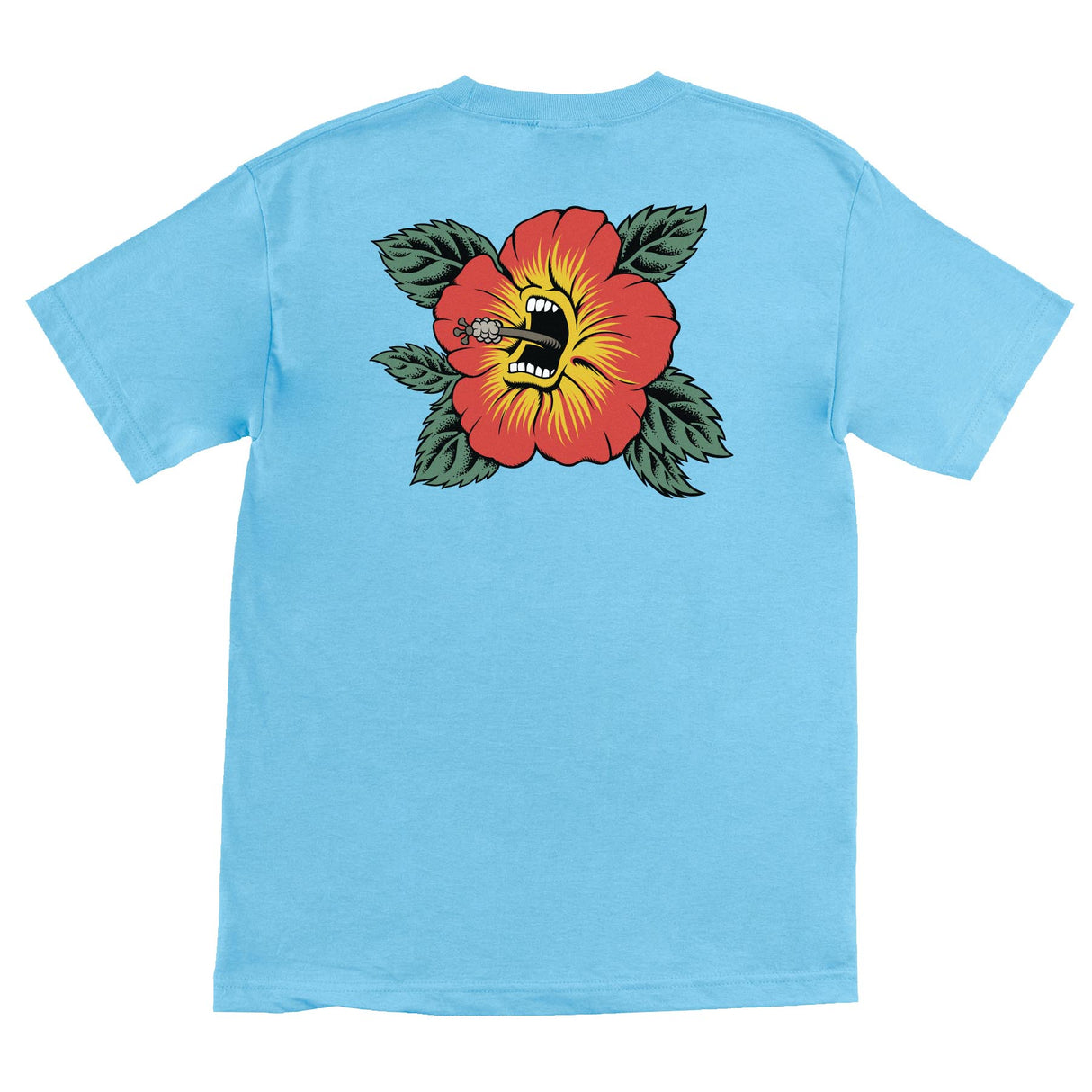 Santa Cruz Screaming Hibiscus Light Blue Heavyweight S/s Shirt