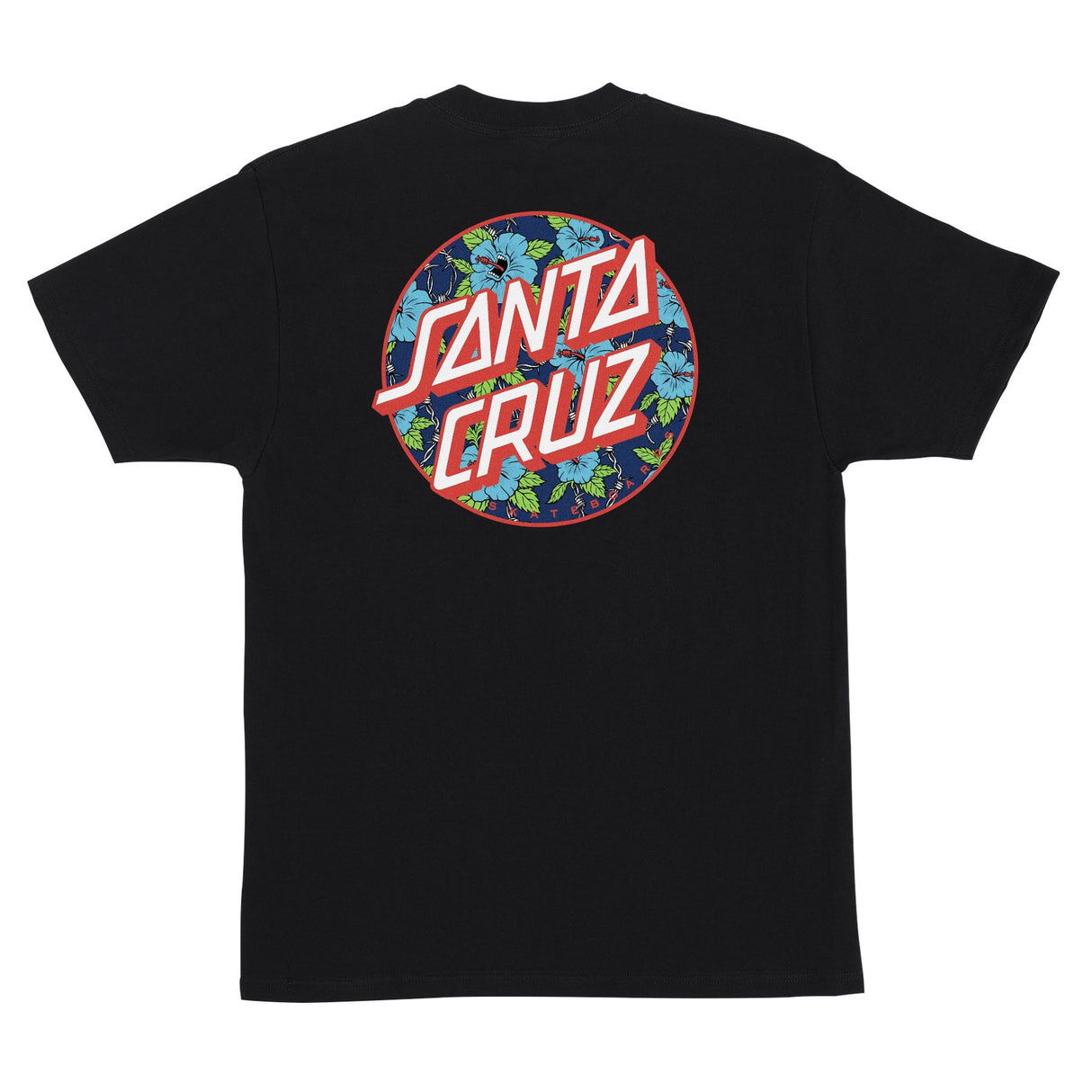 Santa Cruz Screaming Hibiscus Dot Black Heavyweight S/s Shirt