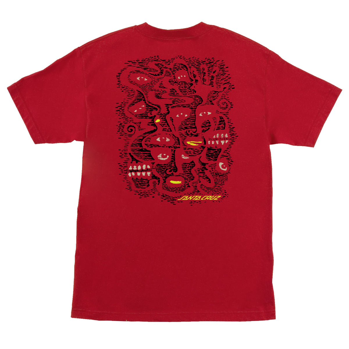 Santa Cruz Wood Cut S/s Heavyweight Shirt Red