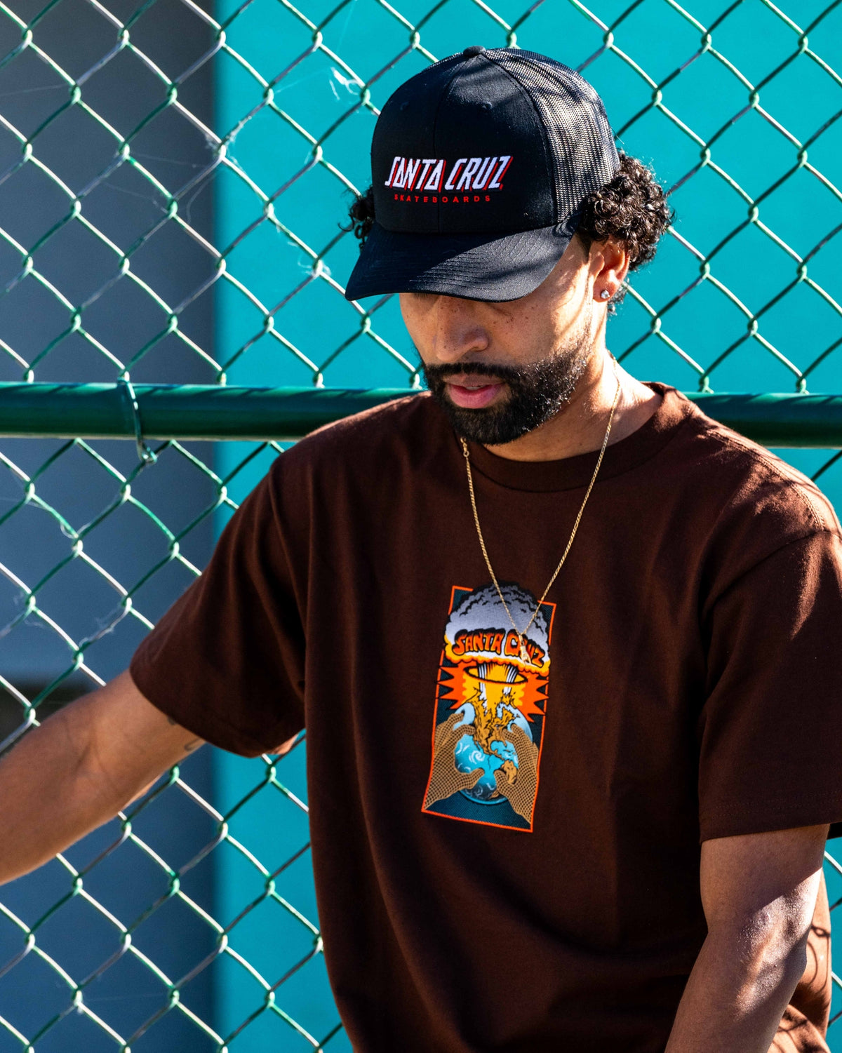 Santa Cruz Kendall EOTW Front S/s Heavyweight Shirt Brown