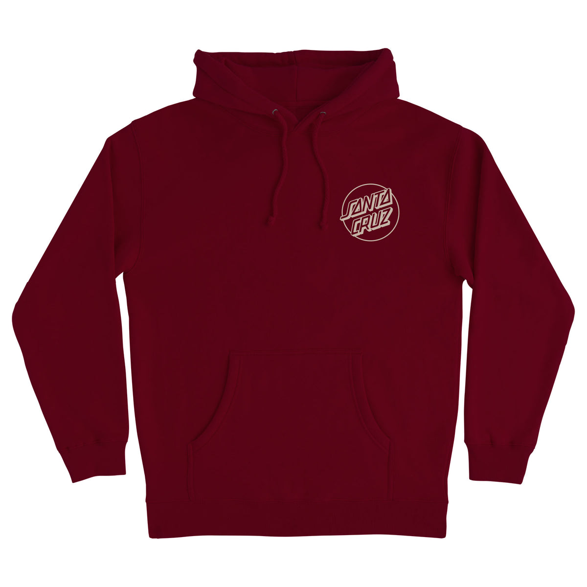 Santa Cruz Opus Dot P/O Hooded Heavyweight Sweatshirt Maroon with Tan