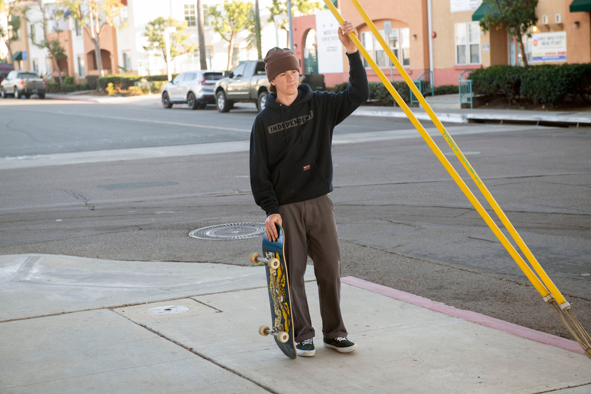 Independent Bar Logo Reflective Black Heavyweight Hooded Sweatshirt