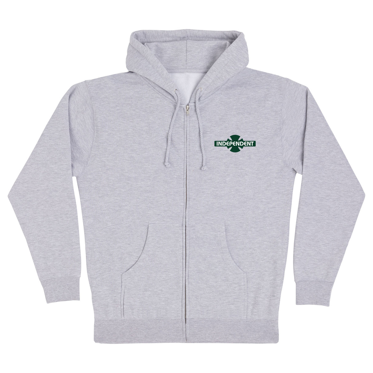 Independent OGBC Original Bar Cross Legacy HW Grey Heather Zip-up Hooded Sweatshirt