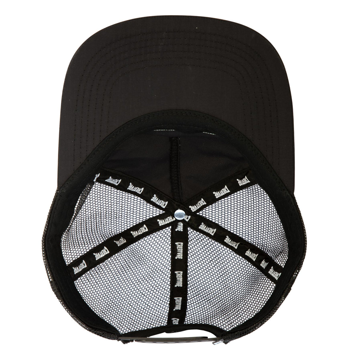 Creature Haunted Sea Mesh Trucker Unstructured Black Snapback Hat