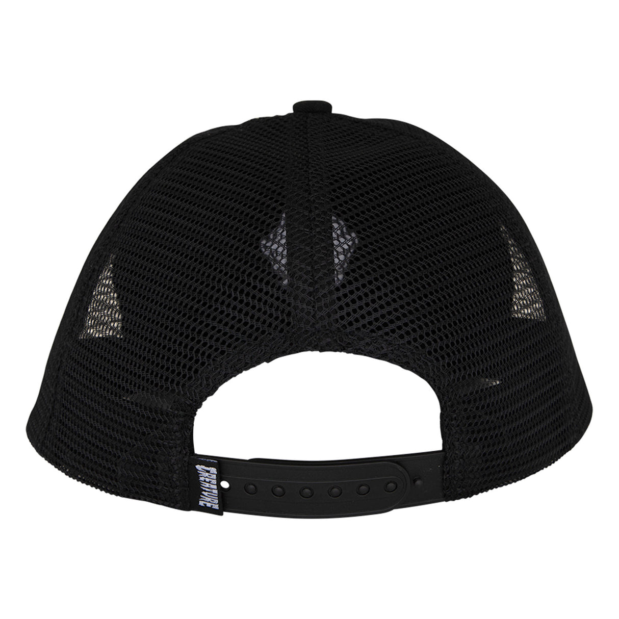 Creature Bonehead Flame Wash Greasy Black Mesh Trucker Snapback Hat